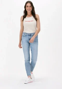 gebroken wit calvin klein top two tone monogram tank top