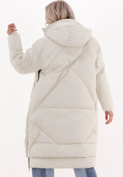 gebroken wit canadian gewatteerde jas eugenie lg satin