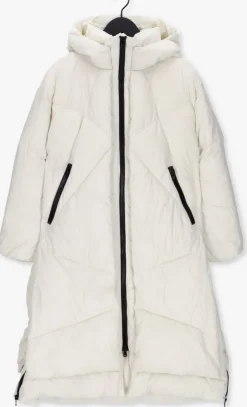 gebroken wit canadian gewatteerde jas eugenie lg satin
