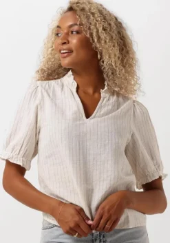 gebroken wit neo noir top odesa simple stripe blouse