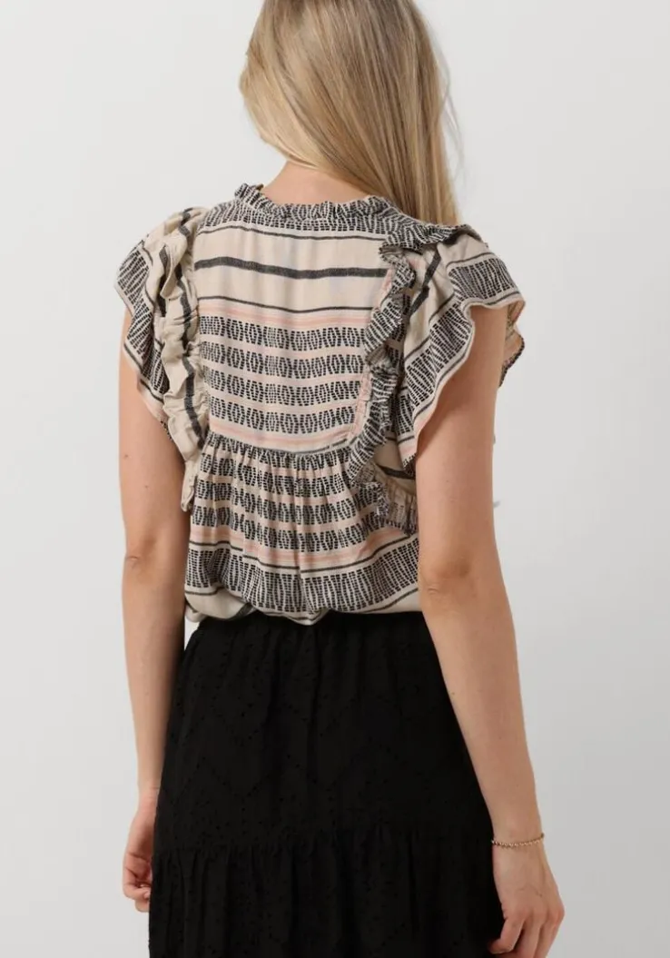 gebroken wit neo noir top jayla stitch print top