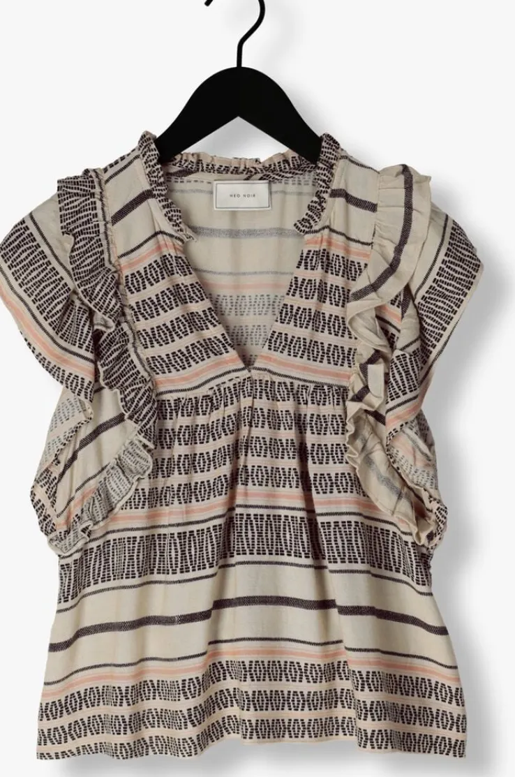 gebroken wit neo noir top jayla stitch print top