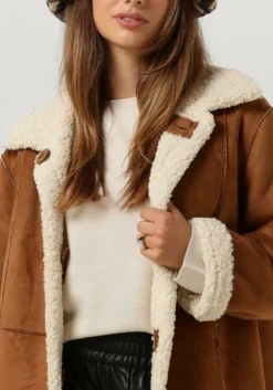 gebroken wit stand studio faux fur jas kenca coat