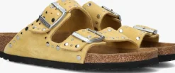 gele birkenstock teenslippers arizona rivet border