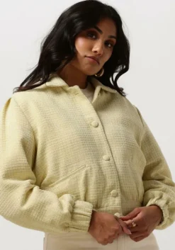 gele colourful rebel jack yuka boucle bomber jacket