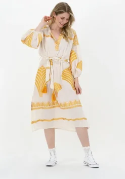 gele nema midi jurk marlene