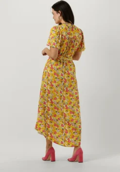 POM AMSTERDAM gele midi jurk dress 7307><noscript><img width=