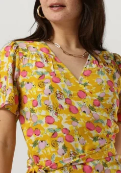 POM AMSTERDAM gele midi jurk dress 7307><noscript><img width=