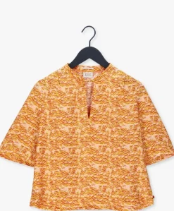 gele scotch & soda blouses printed short-sleeved easy top