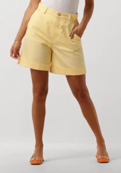 VANILIA gele broeken linen pantalon>DAMES Broeken|Shorts