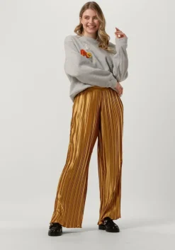 gouden amaya amsterdam wijde broek abby plisse pants