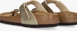 gouden birkenstock teenslippers gizeh dames