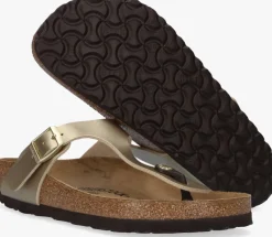 gouden birkenstock teenslippers gizeh dames