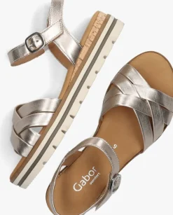 gouden gabor platte sandalen 083.3