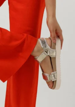 gouden maruti platte sandalen beau