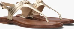 gouden michael kors platte sandalen mandy thong sandal
