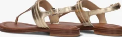 gouden michael kors platte sandalen mandy thong sandal