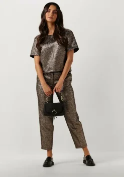 gouden selected femme pantalon slfviolet-ria mw cropped pant