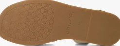 gouden unisa platte sandalen camel