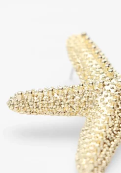 goudkleurig notre-v oorbellen earring sea star