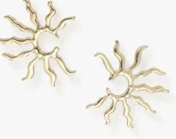 goudkleurig notre-v oorbellen earring half suns