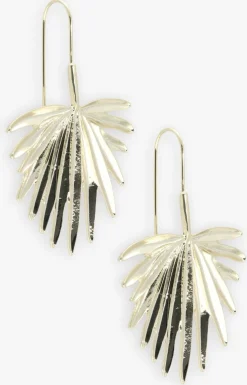 goudkleurig notre-v oorbellen earring leaf