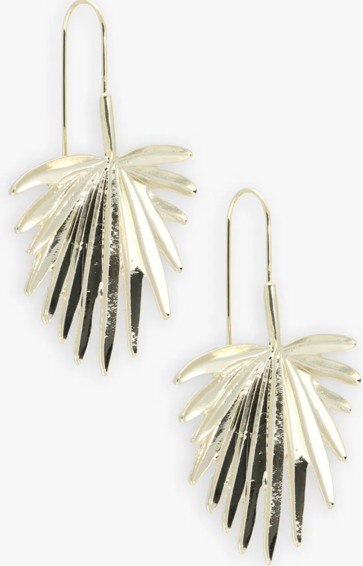 goudkleurig notre-v oorbellen earring leaf