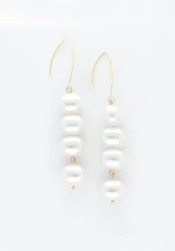 goudkleurig notre-v oorbellen earring pearls