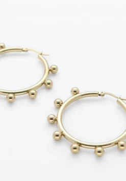 goudkleurig notre-v oorbellen earring#3