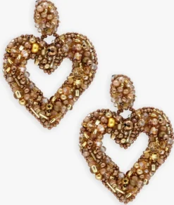 PAULIE POCKET oorbellen beaded hearts earrings>DAMES Sieraden