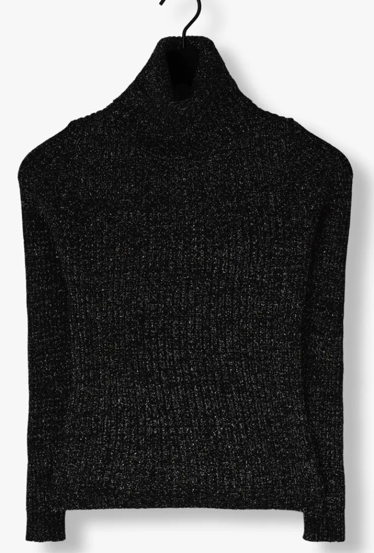 grijze access coltrui lurex knitted turtleneck top
