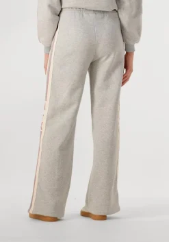 grijze alix the label joggingbroek ladies knitted side tape wide leg sweat pants
