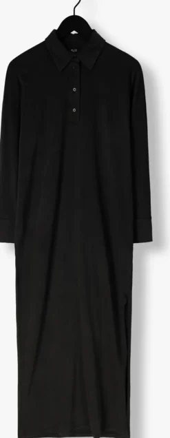 ALIX THE LABEL grijze maxi jurk ladies knitted maxi polo dress><noscript><img width=