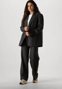 ALIX THE LABEL grijze pantalon ladies woven wide leg pants>DAMES Broeken