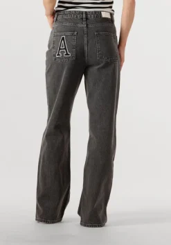ALIX THE LABEL grijze straight leg jeans ladies woven relaxed denim pants><noscript><img width=