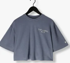 grijze alix the label t-shirt ladies knitted flowy cropped tshirt