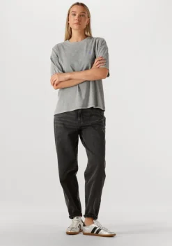 ALIX THE LABEL grijze t-shirt ladies knitted print t-shirt>DAMES Tops & T-Shirts