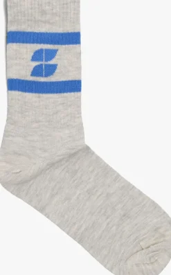BY-BAR grijze sokken logo socks>DAMES Beenmode