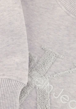 CALVIN KLEIN grijze trui chenille monologo crewneck><noscript><img width=