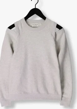 grijze catwalk junkie sweater relaxed open shoulder sweater