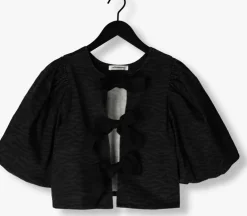 grijze co'couture blouses zebra bow blouse