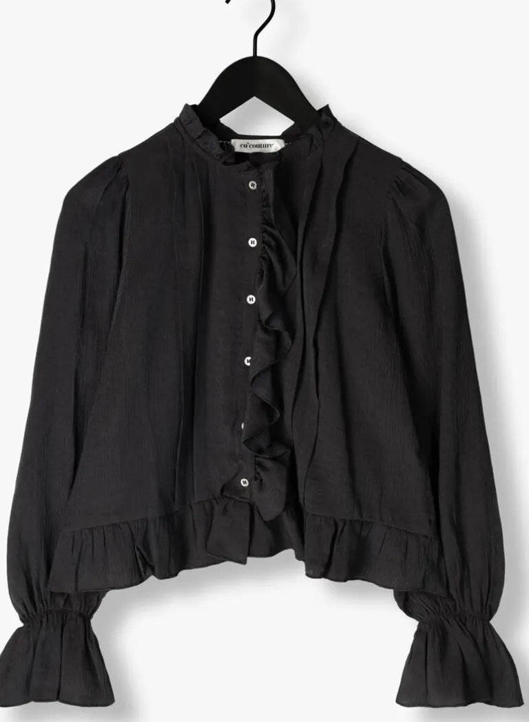 CO'COUTURE grijze co'couture blouses melina frill shirt>DAMES Blouses