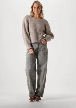 grijze co'couture trui coraliecc bow ls rib knit