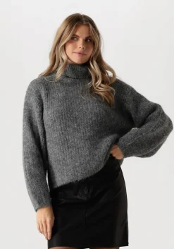 grijze co'couture trui coralie roll knit