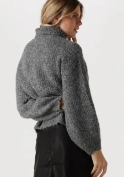 grijze co'couture trui coralie roll knit