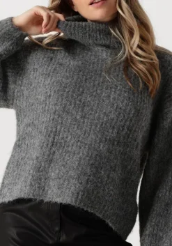 grijze co'couture trui coralie roll knit