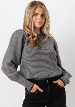 grijze co'couture trui row puff knit