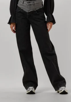 CO'COUTURE grijze co'couture wide jeans grey mix block long jeans>DAMES Jeans