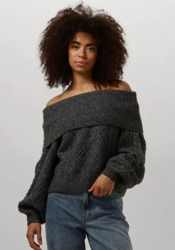 GESTUZ grijze trui adiegz off shoulder>DAMES Truien & Vesten