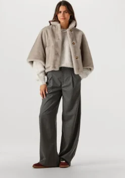 GESTUZ grijze wijde broek gzpaula melange mw wide pants>DAMES Broeken